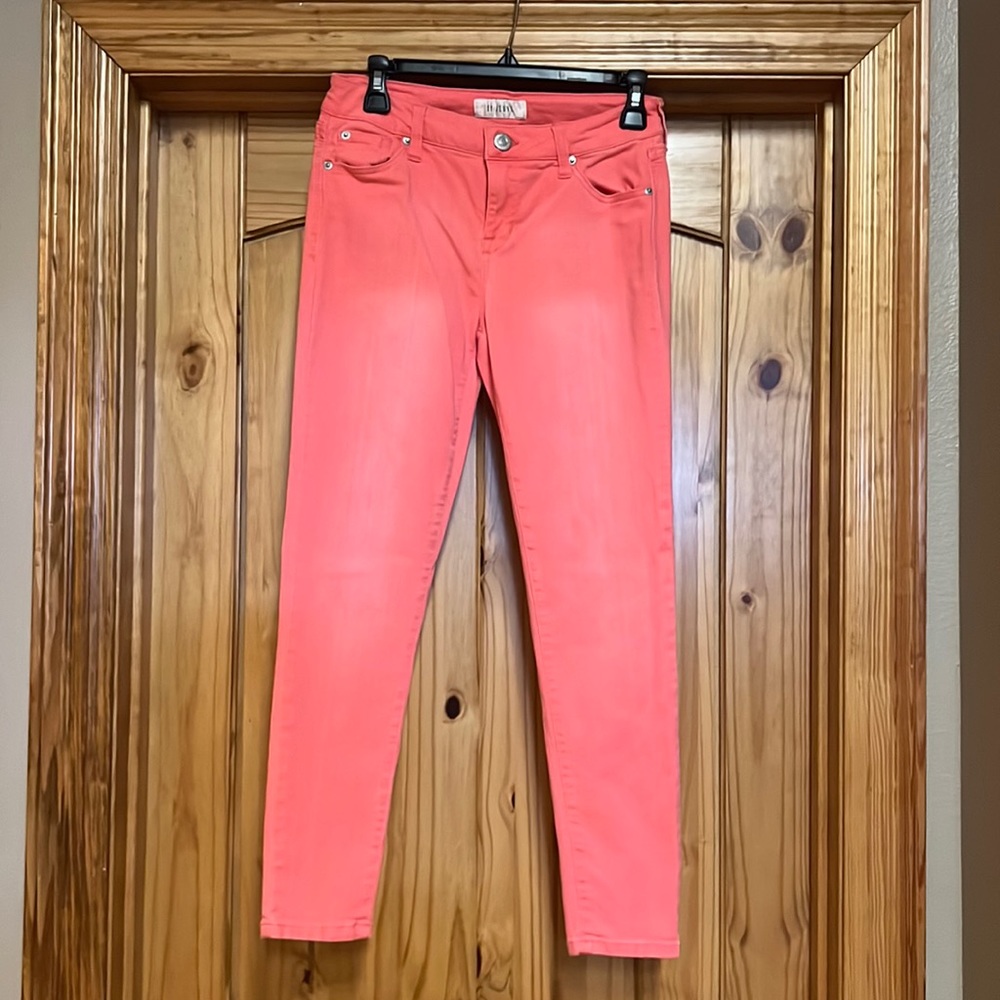 coral pink jeans, used